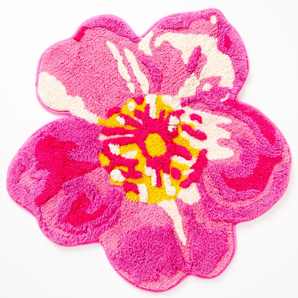 Anthropologie RARE Analeigh Tufted Cotton Bath Mats-Pink-2 Bath Mats